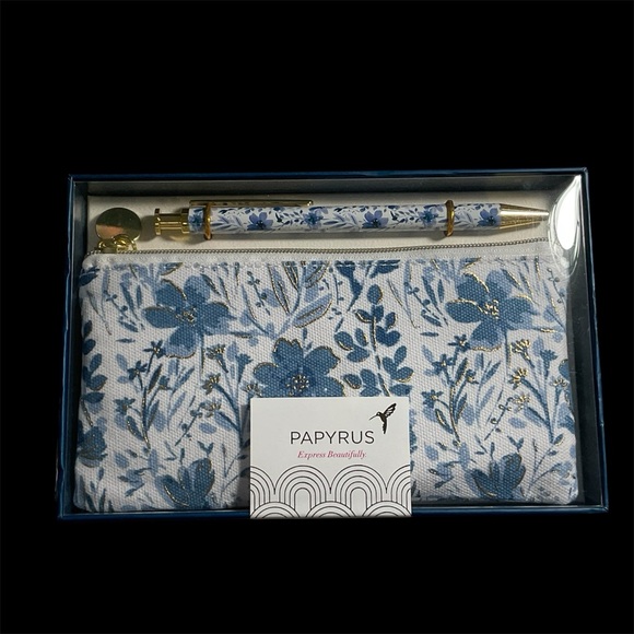 Papyrus ball point pen and coordinating Zipper Pouch gift set — NIB - Picture 1 of 2